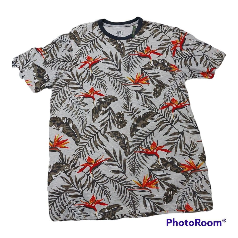 Free Planet Hawaiian T-Shirt  99% Organic‎ Cotton Mens Small